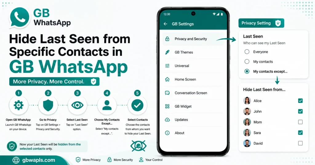 Hide Last Seen from Specific Contacts in GB WhatsApp
