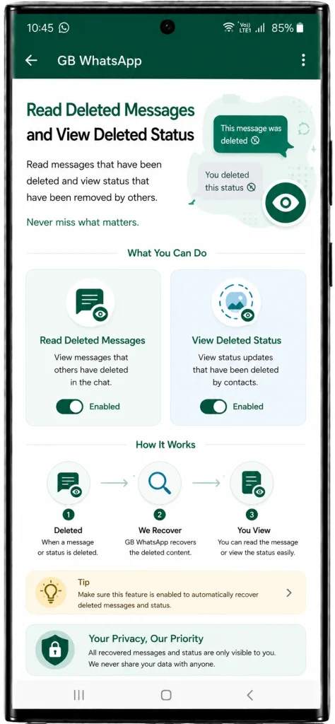 Read Deleted Messages and View Deleted Status